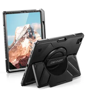 Dexnor Case for iPad Pro 12.9 inch 6th/5th/4th/3rd Gen (2022/2021/2020/2018),Rugged Protective Case with 360° Rotating Hand Strap & Stand & Screen Protector & Pencil Holder Shockproof Cover