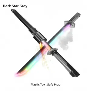 31.5" Spark Lightsaber Toy with Sound & Fog – 8-Color LED Neon Sword, Cyberpunk Cool Luminous Blade