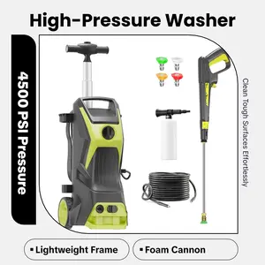Electric Pressure Washer 4500PSI-Max 3.2GPM 1800-Watt Motor with Foam Cannon for Car Floor Garage Cleaning Portable with 25FT Hose and 4 Nozzles