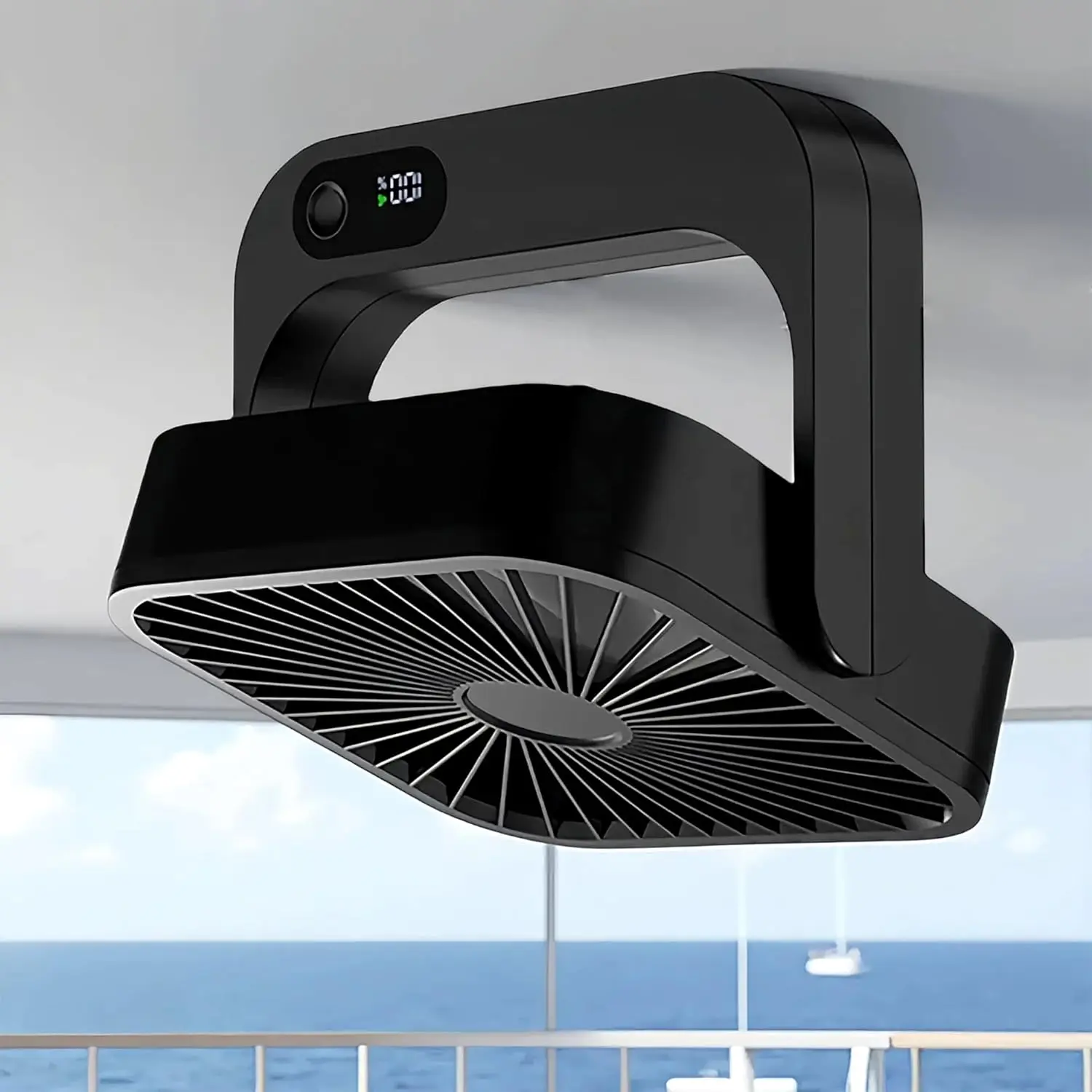 Portable Cooling Cordless Magnetic Fan with Magnetic Base, 5000mAh Rechargeable, 5-Speed Adjustable Quiet Motor, 12H Low/6H High Runtime, USB Charging Cable, Space-Saving for Small Spaces, Perfect Gift for Cruise Lovers & Cruisers, 6 Hours On Highest, 12