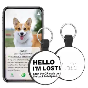 Pet ID Tag Silent Silicone QR Code - Instant Pet Location Alert Email for Collar Medium Size Durable Lightweight Comfortable for Dogs Cats