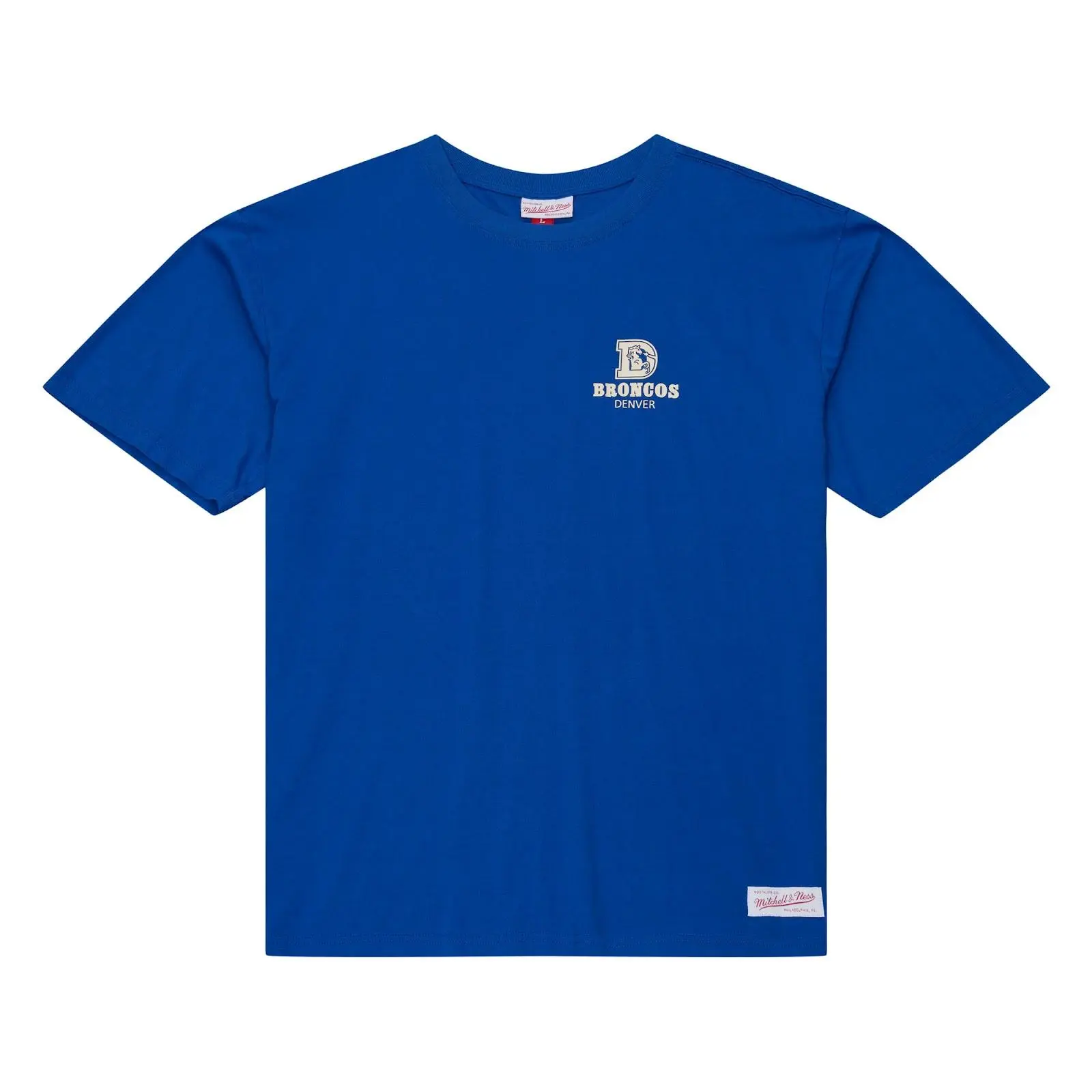 Denver Broncos Royal Core Essentials T-Shirt NFL Throwback Tee Graphic Vintage Fan Gear Mitchell & Ness