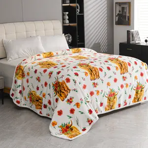 Oversized Super Plush Highland Cows Flannel Blanket