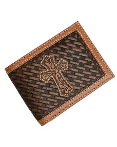 Cody James Men's Wells Basketweave Cross Leather Bifold Wallet - Cjasp26wt3-Bn