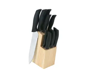 12 Piece Cutlery Set with Soft Grip Handles and Wood Storage Block