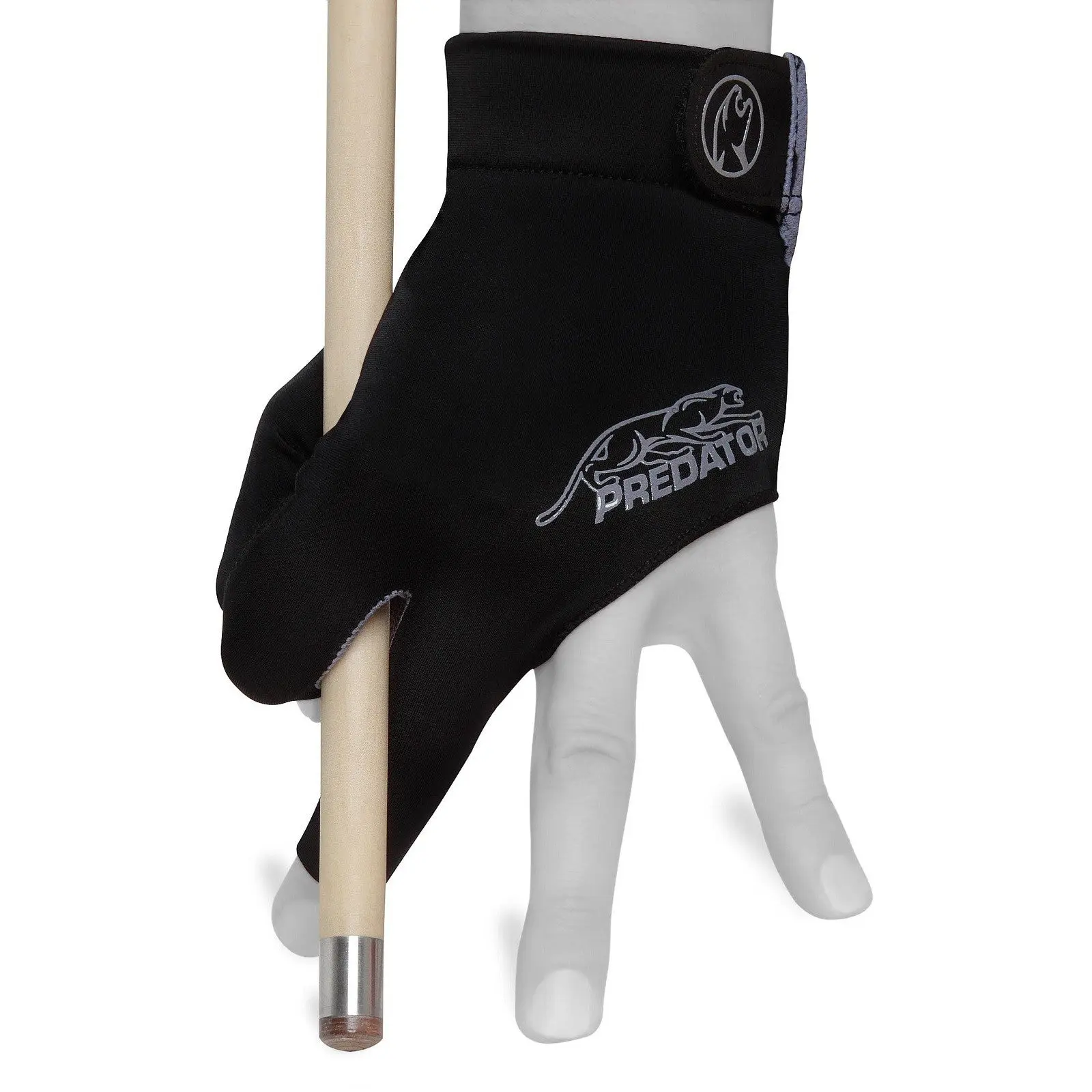 Predator Billiard Glove for Left Hand Black w/Grey Logo L/XL
