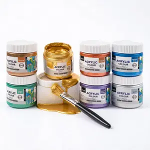 100ml 8-color metallic texture acrylic high gloss waterproof paint, suitable for furniture renovation, DIY handicrafts, model painting, and artistic creation. It is a non-toxic water-based paint for wood, ceramics, plastics, and canvases