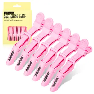 Trademark Sectioning Clips for Styling and Hair Coloring, Double Hinged, Alligator Hair Clips, Hair Accessories for All Hair Lengths and Types, 6-pack, Pink