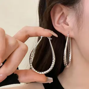 Silver Hoop  for Women, Sparkling Diamond-Cut Textured Huggie Hoops, Hypoallergenic Click-Top  for Sensitive Ears earrings summerwins,summerwins
