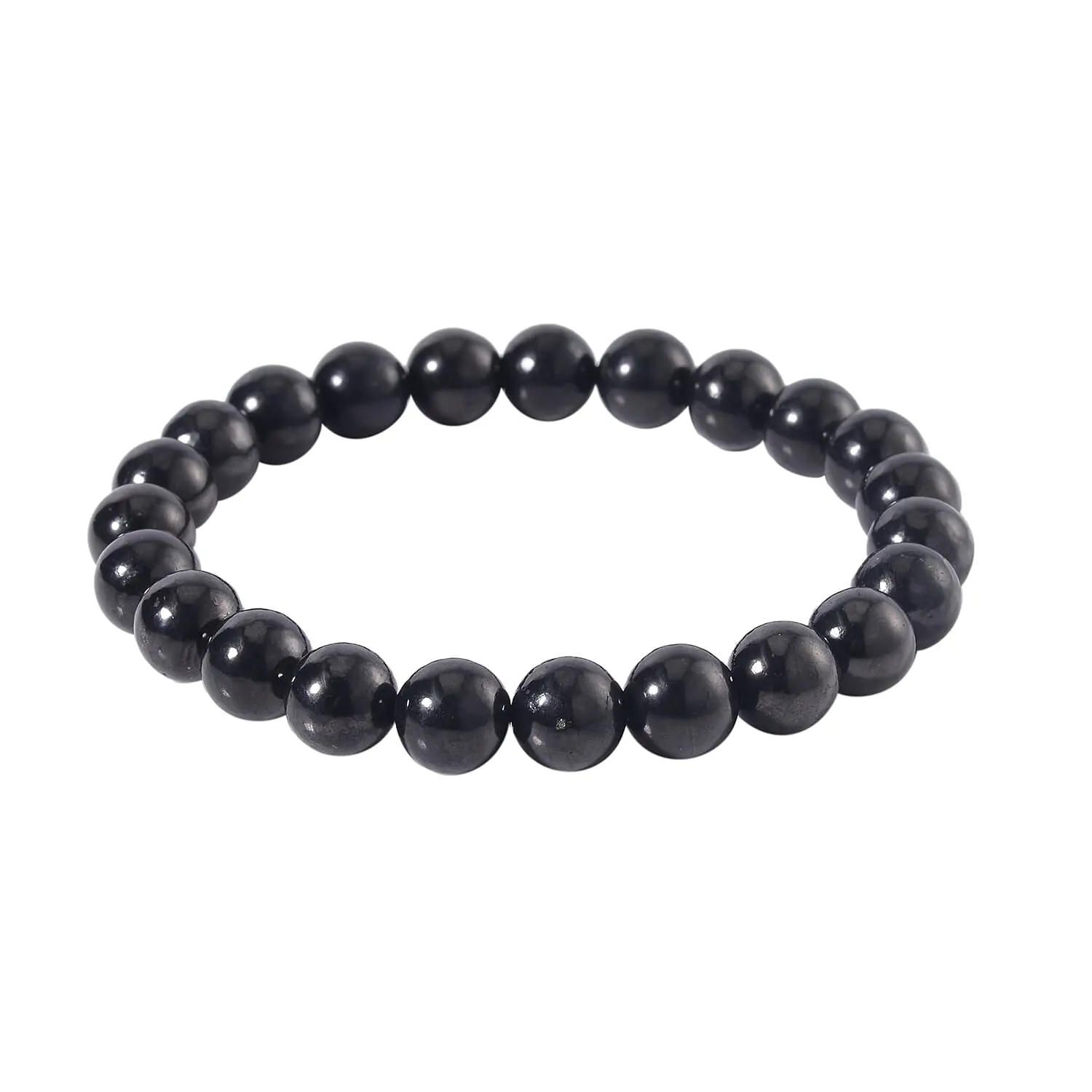 Shungite 8mm Beaded Stretch Bracelet 90.00 ctw