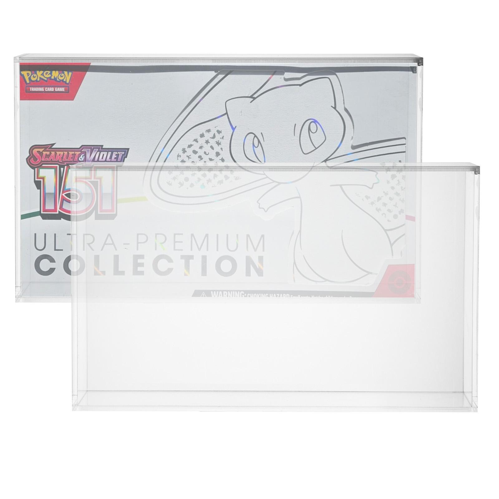 Acrylic Protective Display Case Box with Megnetic Lid for PKMN Mega Charizard ex UPC 151 UPC  Storage Booster Box PKMN Trading Anime Graded Cards , Protector  Holder Stackable