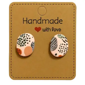 Handmade Abstract Polymer Clay Stud Earrings - Lightweight & Durable for All-Day Comfort - Perfect for Casual & Formal Wear