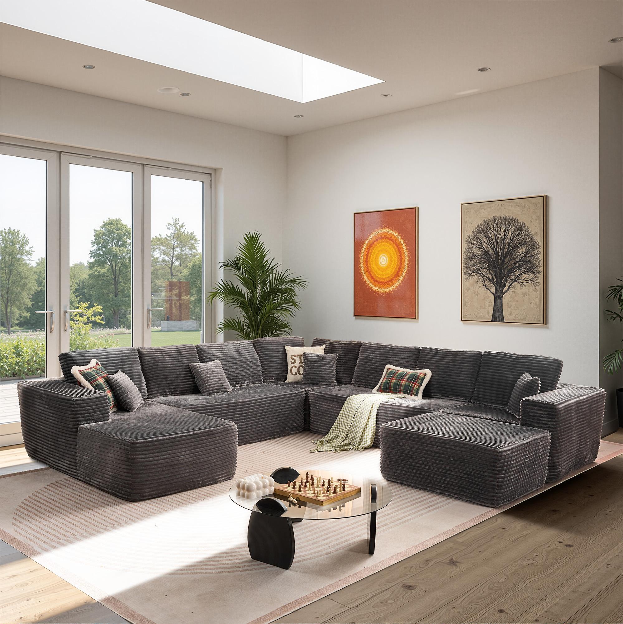 XIZZI 135" Cloud Sectional Couch with L-Shape Chaise,Modern Modular Sofa with Deep Seat, Upholstered Couches for Living Room Bedroom,No Assembly Required XIZZI 135" Cloud Sectional Couch with L-Shape Chaise,Modern Modular Sofa with Deep Seat, Upholstered Couches for Living Room Bedroom,No Assembly Required