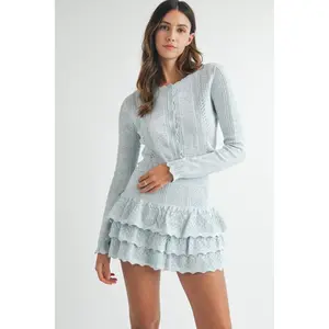 El Cisne Azul Bow Pointelle Skirt Set