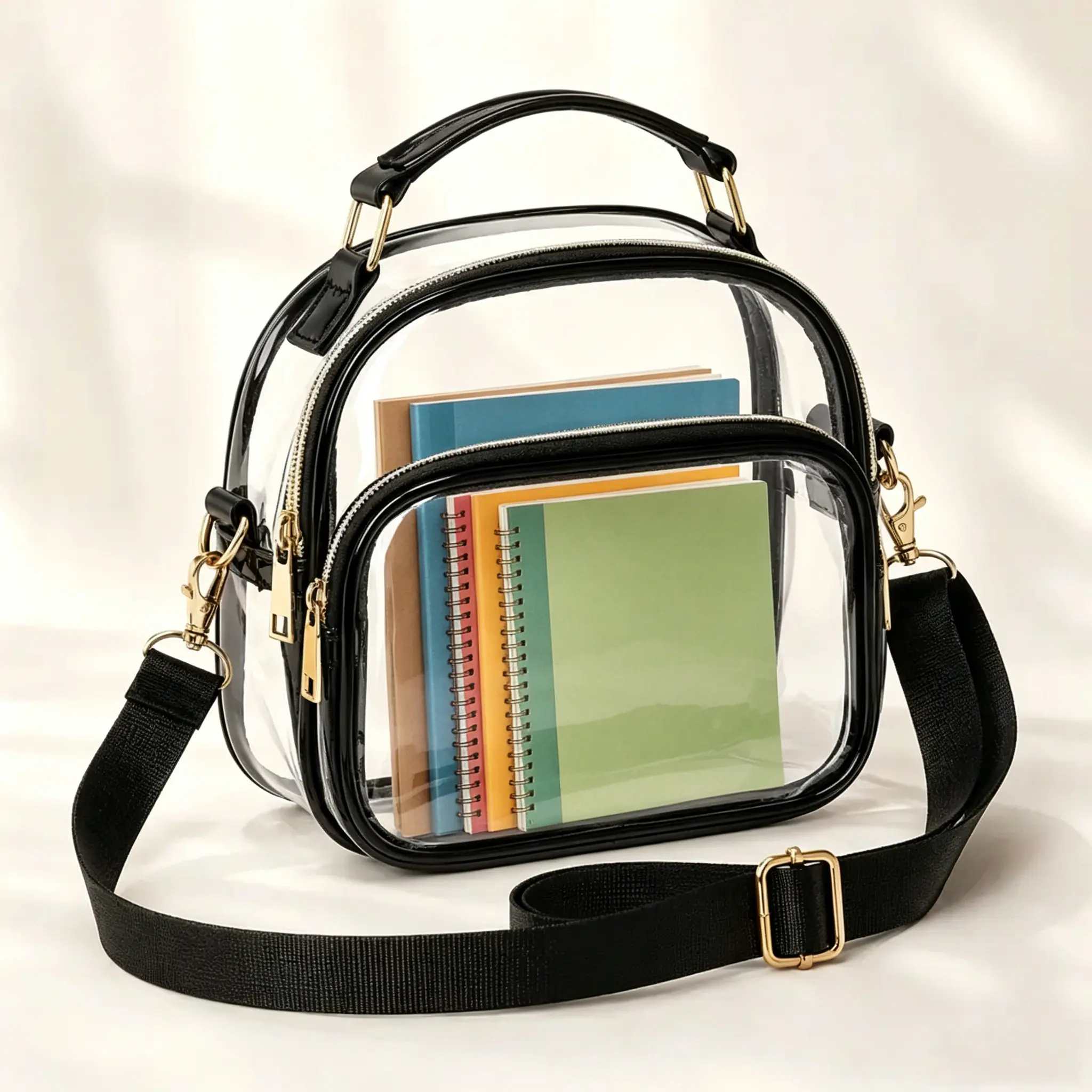 Portable Clear Shoulder Bag for Women, Transparent Crossbody Bag for Travel, Stadium & Daily Use