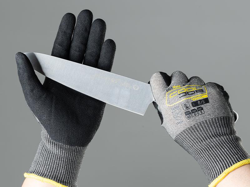 COOLJOB 1/3/12 Pairs A5 Cut Resistant Gloves , Nitrile Rubber Dipped Safety Work Gloves for Men, Knife Proof with Grip Coating COOLJOB 1/3/12 Pairs A5 Cut Resistant Gloves , Nitrile Rubber Dipped Safety Work Gloves for Men, Knife Proof with Grip Coating