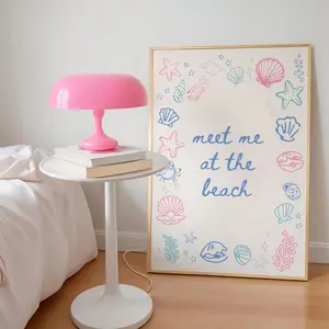 Aglined Meet Me At The Beach Print,  Coastal Granddaughter Prints, Coastal Cowgirl Wall Art, Beachy Room Decor, Unframed