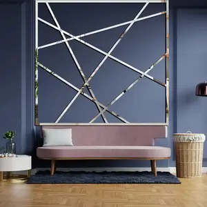 A Set Of 10 Decorative Strip Stickers, 0.79x19.69inch，Long Acrylic Mirror Stickers, Anti-shatter Self-adhesive Removable Acrylic Mirror Stickers, Wall Decoration DIY Living Room TV Background Wall Bedroom Bathroom Kitchen, Wall Art Stickers