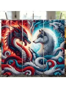 Wolf & dragon | 20oz sublimation transfer print out (TRANSFER ONLY, NOT A FINISHED TUMBLER)