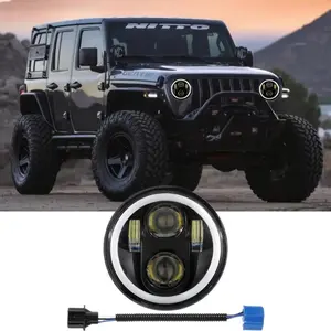 7 Inch Round LED Headlights | 4 Modes DRL Turn Signal for Jeep Wrangler TJ JK