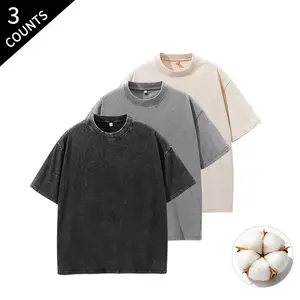 3-Pack Men’s Summer Vibes Oversized T-Shirts, Casual Solid Crew Neck Short Sleeve Tops