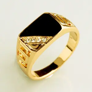 Men's fashion ring with classic square black stone for men, daily wear, party, holiday gift
