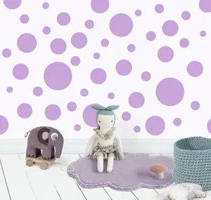Polka Dot Wall Decals (63) Lilac Wall Dot Decals