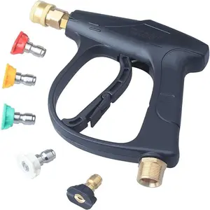 High Pressure Washer Gun Kit, 3000 PSI Max Power, Includes 5 Color Nozzles, M22 Hose Connector, 3.0 Tip Design, Durable Plastic Construction