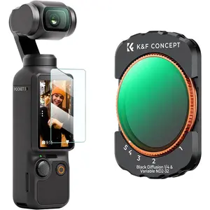 K&F CONCEPT Magnetic Variable Fader ND2-ND32 ND Filter and Black Diffusion 1/4 Filter 2 in 1 for DJI Osmo Pocket 3, Multi-Coated/HD Optical Glass