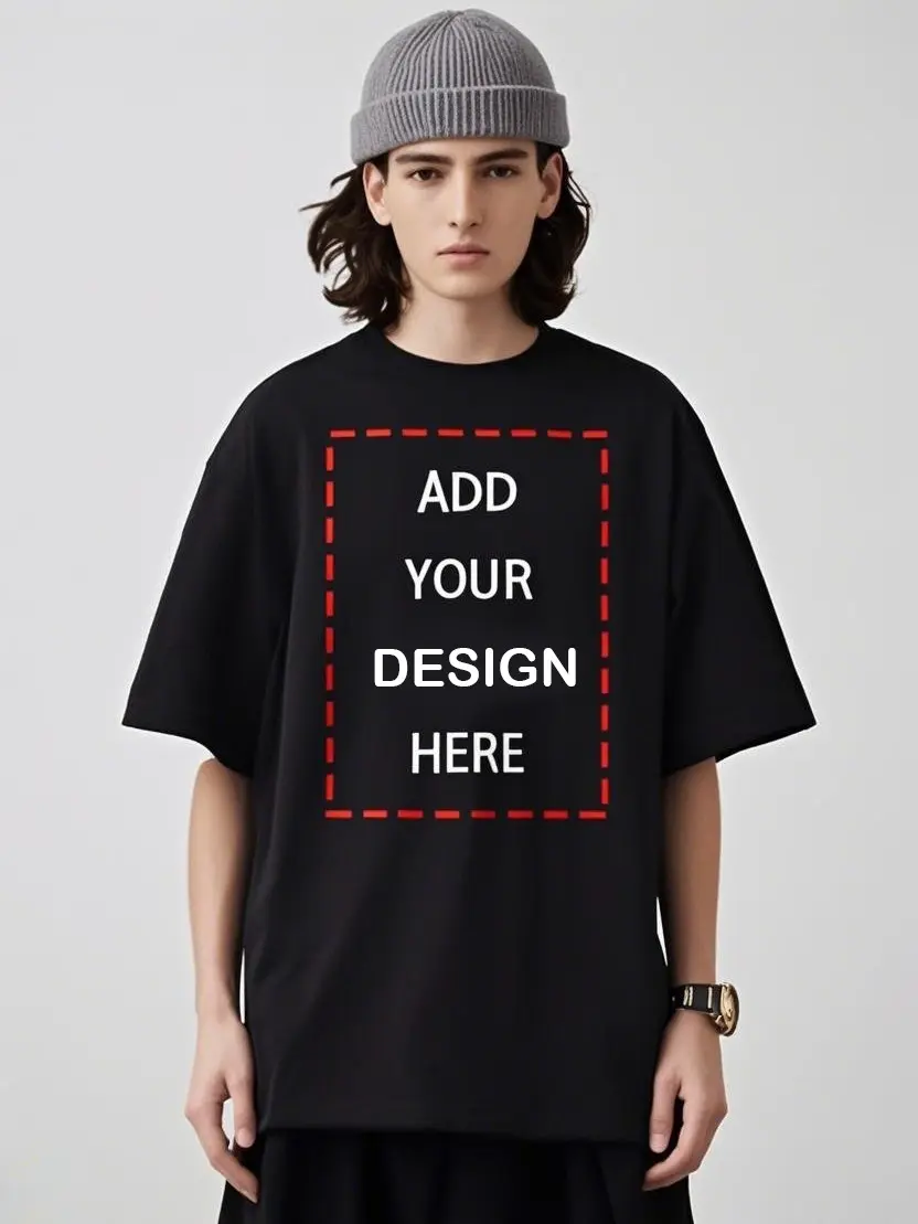 Custom T Shirts Personalized Shirt for Men & Women 100% Cotton. Design Your Own. Breathable Knit Menswear Top