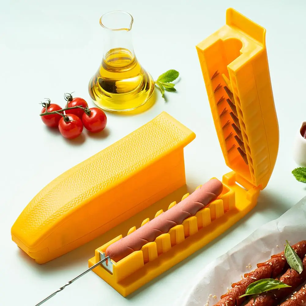 3 in 1 Sausage Hot Dog Cutter, Creative Flower Shaped Sausage Cutter, Kitchen Gadget for Grilling, Barbecue, Party Food Decoration