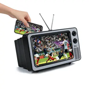 3D HD Retro TV Cell Phone Screen Magnifier Amplifier Projector Screen，Charging Slot For Mobile Phone,Portable Foldable Mobile Phone Magnifier forMovies, Videos,and Gaming, Fit for All Smartphones - Gift for Men，Dad，Husband，Women，Mom，Wife，Friends