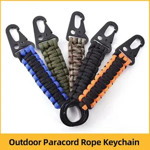 1Pc Outdoor Paracord Rope Keychain EDC Survival Kit Cord Lanyard Emergency Key Chain Outdoor Survival Tool for Camping Hiking
