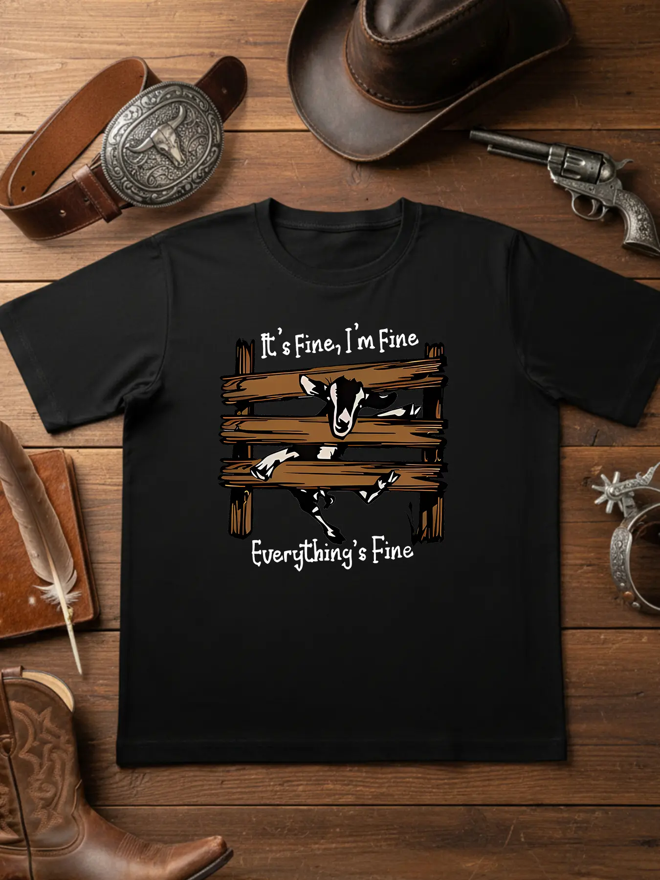 Men'S Funny Goat And _It'S Fine, I'M Fine_ Saying