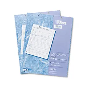 Tops 32851 Application for Employment 8-1/2 x 11 Two 50-Form Pads Pack