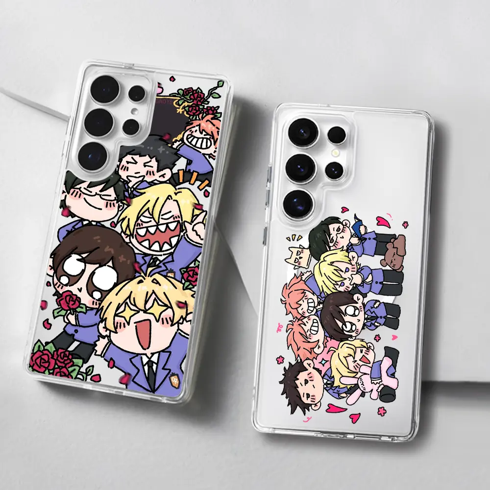 Magnetic Ouran High School Host Club phone Case for Samsung S26/S25/S24/S23/S22/S21/S20/S10/NOTE20/NOTE10/NOTE9/PLUS/ULTRA/FE/A57/A56/A55/A54/A37/A36/A35/A34/A26/A25/A24/A23/A17/A16/A15/A14/A07/A06/A05,with MagSafe,Transparent Shockproof Protective Cover