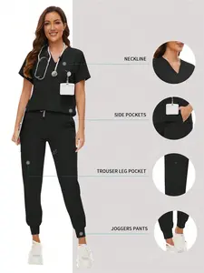 Summer Uniforms Woman Fitted Scrub Set Nurse Beauty Salon Workwear Clinical Scrubs Top Pants Sets Spa Doctor Nursing Clinical Suit