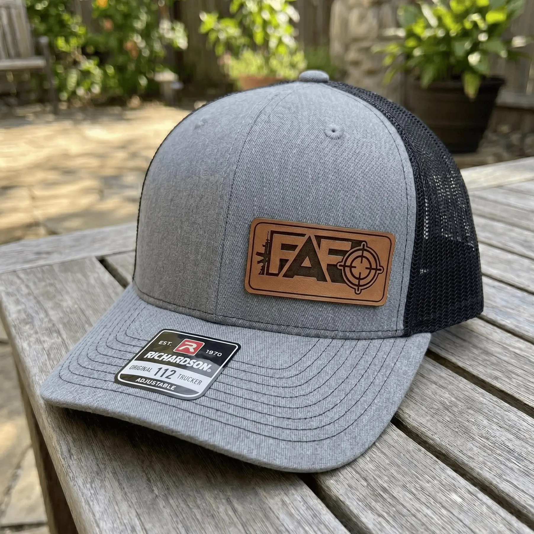 FAF0 Leather Patch Hat, Vintage Americana Tactical Trucker Cap, Retro Gun Rights Second Amendment Snapback, Bold Patriot Statement Gift