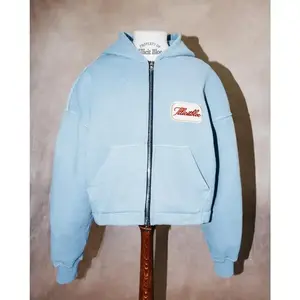 Fashion Trend New Solid Color Letter Patch Hooded Zipper Sweater Men Y2K Hip Hop Vintage Harajuku Joker Couple Sports Hoodie