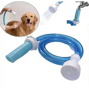 Slide-On Bathtub Faucet Sprayer Attachment – Ultra-Flexible Dog Shower Adapter Portable handheld pet shower head - connects to bathtub spout with a 5-foot hose.No installation needed, perfect for quick rinses.Easy to use whenever you need it.