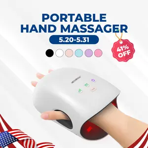 CINCOM Portable Hand Massager with Comfort Heat - Cordless, Adjustable Settings, Auto-Off, White, Black, Pink, Blue, Perfect Gift for Families, Men & Women - Ideal for Black Friday, Thanksgiving, Christmas, Birthdays & More