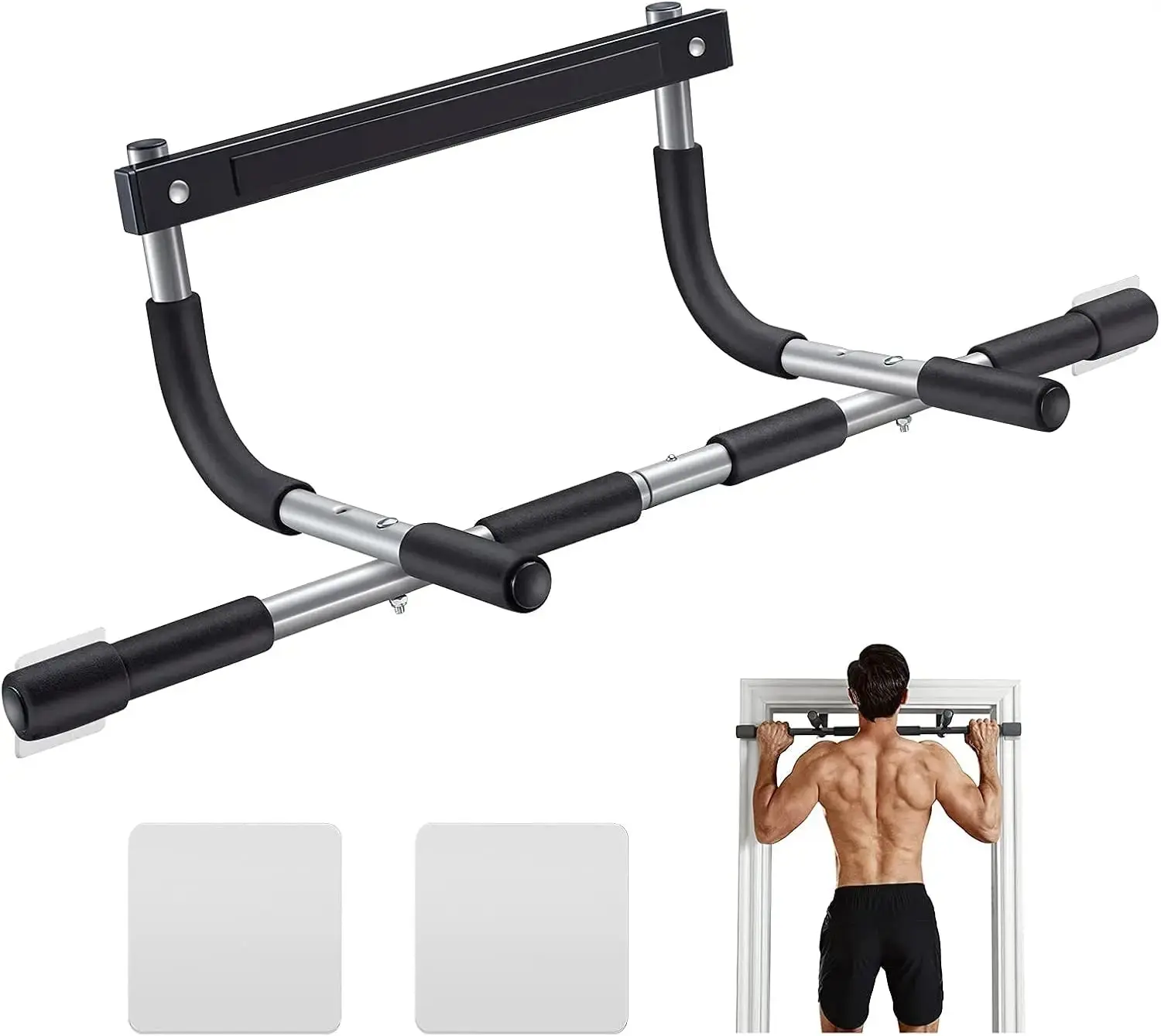 Multi-Grip Doorway Pull-Up Bar – No-Screw Home Gym Bar (440 lb)