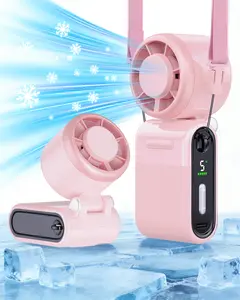 iFunSky Ultra-Compact Handheld Turbo Fan, 3 In 1 with Rechargeable Battery, 5 Wind Speeds, Mini size,Non-slip Silicone,  USB Rechargeable Hand held Fan for Travel,Beach,Makeup,Concerts