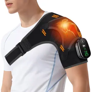 Cordless Heated Shoulder Wrap Massager, Shoulder Heating Pad Shoulder Massager for Pain Relief, Heated Shoulder Brace for Rotator Cuff Support, Gifts for Women & Men