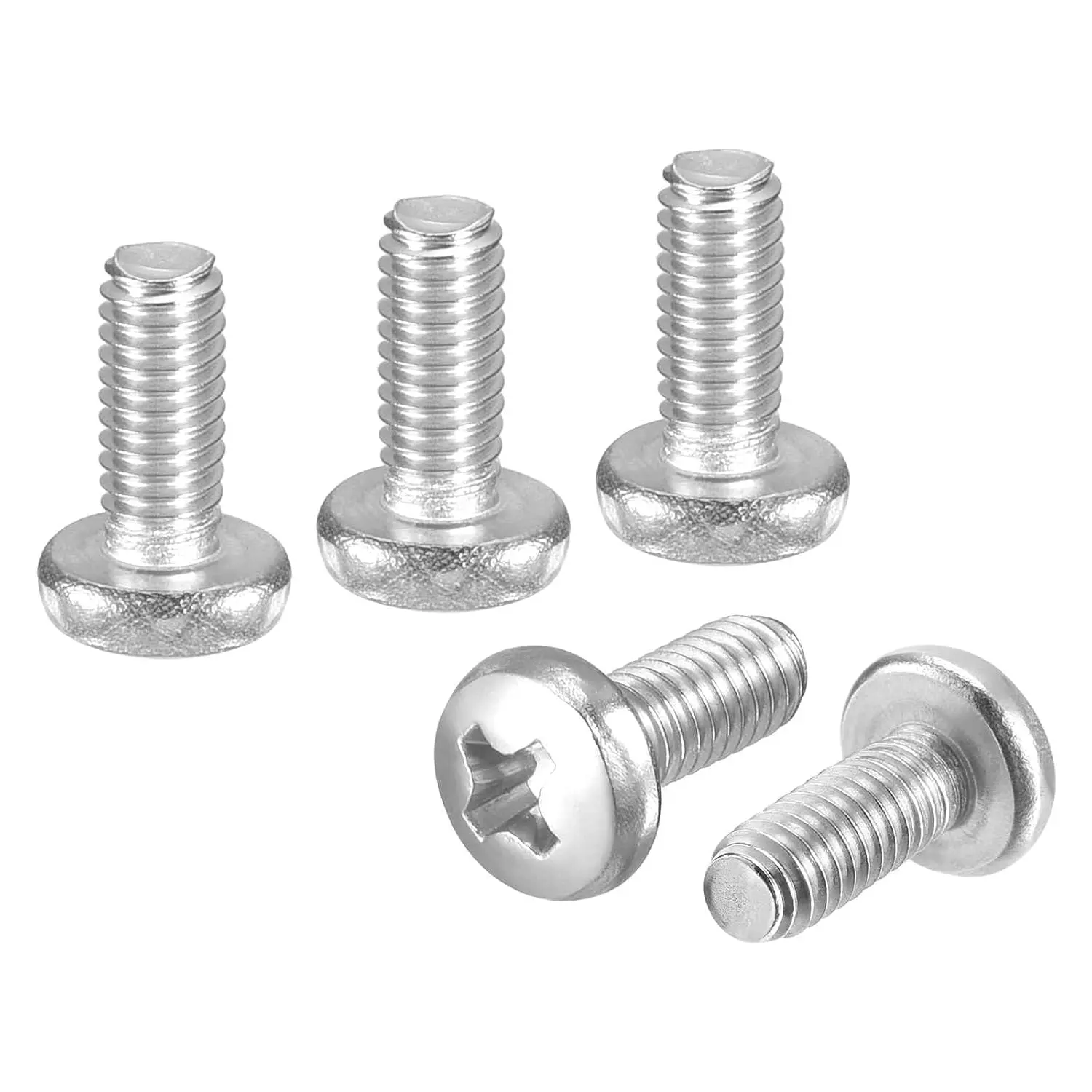 304 Stainless Steel Corrosion Resistant Phillips Pan Head Mechanical Fastener Machine Screws - M4-0.7x10, Silver, 20pcs - Suitable for Machinery