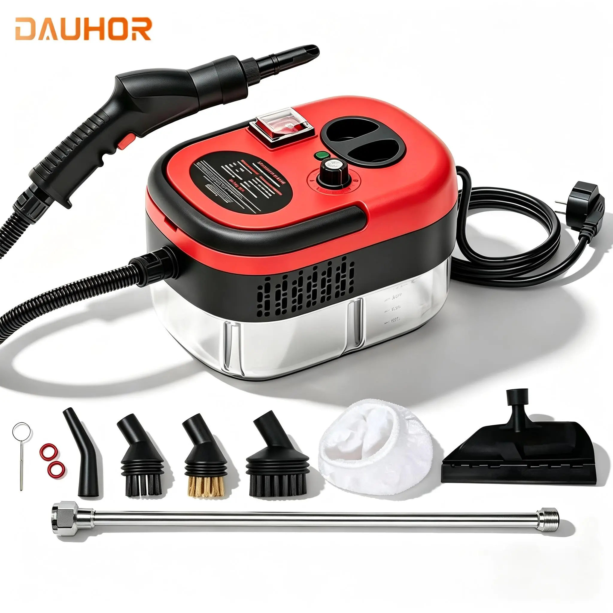 2500W Portable Steam Machine, Compact Handheld Pressurized Cleaner for Multi-Surface Deep Cleaning with 14 Accessories - for Home, Car, Upholstery & Floors, 2500W Power