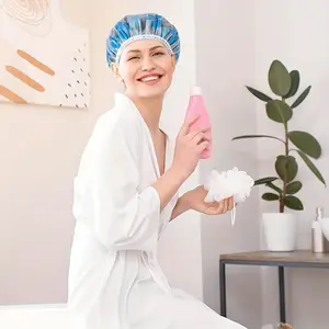 Thickened Shower Cap for Women, Quick-Dry Hair Cap for Home & Spa Use, Disposable, Universal Fit, Polyester Material, Close-Up to Open Design, Ideal for Long & Thick Hair, Hair Care Essentials | Stylish Shower Cap | Quickdry Cap, Shower Cap