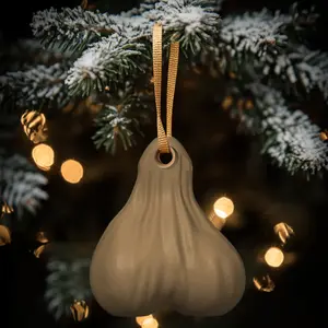 Oh Holy Ball Sack - Tan Christmas Ornament for Unique Holiday Decor - Festive Humorous Decoration Gift Tree