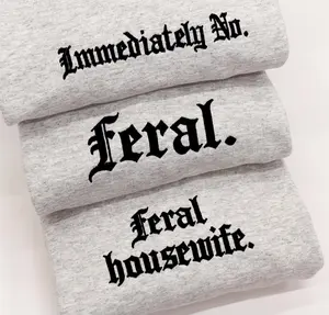 Embroidered Edgy Ash Grey Sweatshirt Casual Womenswear