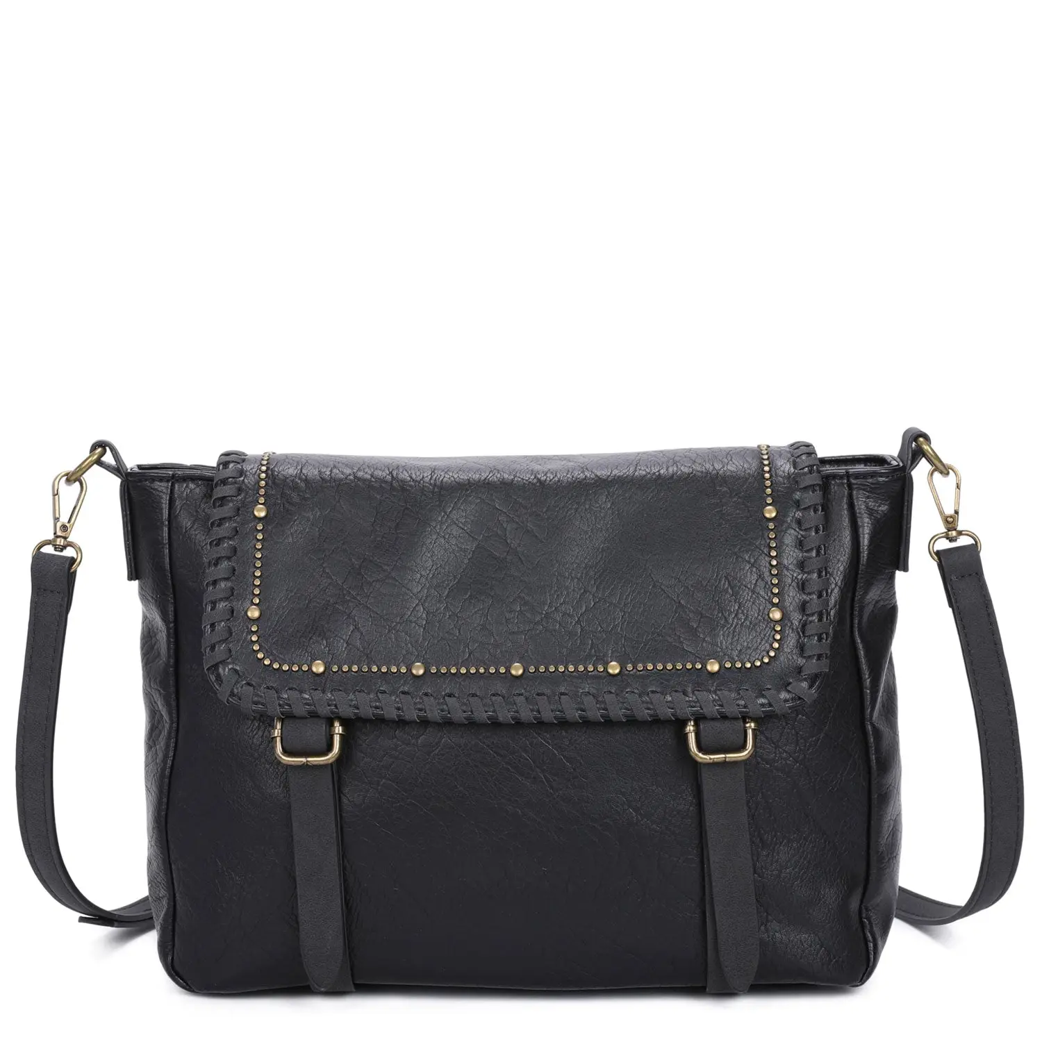 Women's Faux Leather Kelsea Crossbody Messenger Bag - Flap Pocket Design, Everyday Casual Purses Crossbody Bag for Women, Crossbody Bags